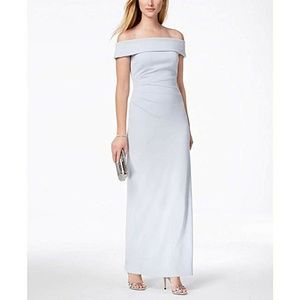 Light Blue Off-Shoulder Vince Camuto Long Dress